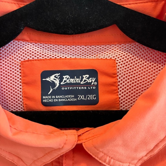 Bimini Bay Men's Fishing Boating Short Sleeve Button Down Orange Shirt Size 2XL - Picture 6 of 7